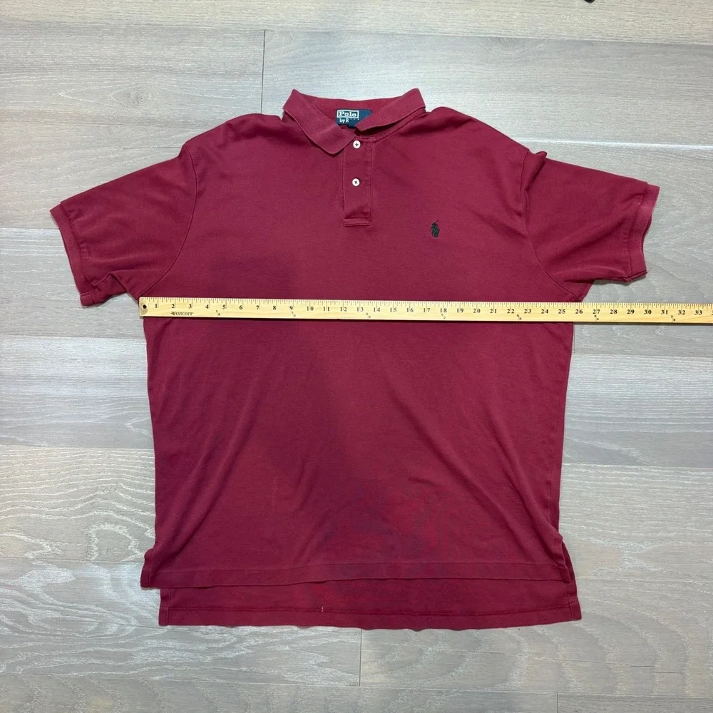 Polo Ralph Lauren Mens XL‎ Burgundy Maroon Short Sleeve Pique Polo Shirt Cotton